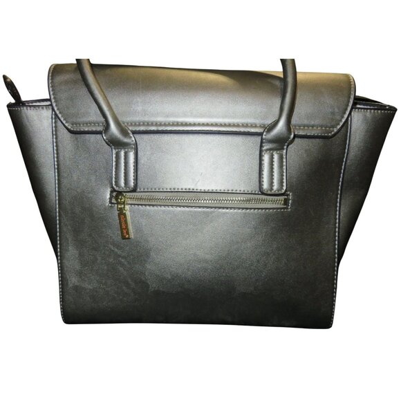 Nicole Lee Pewter Structured Vegan Leather top handle satchel with Charms - Picture 2 of 10